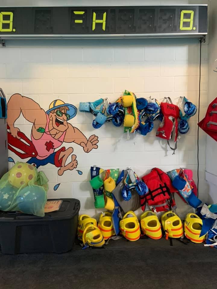 Highland Pool safety and lesson equipment