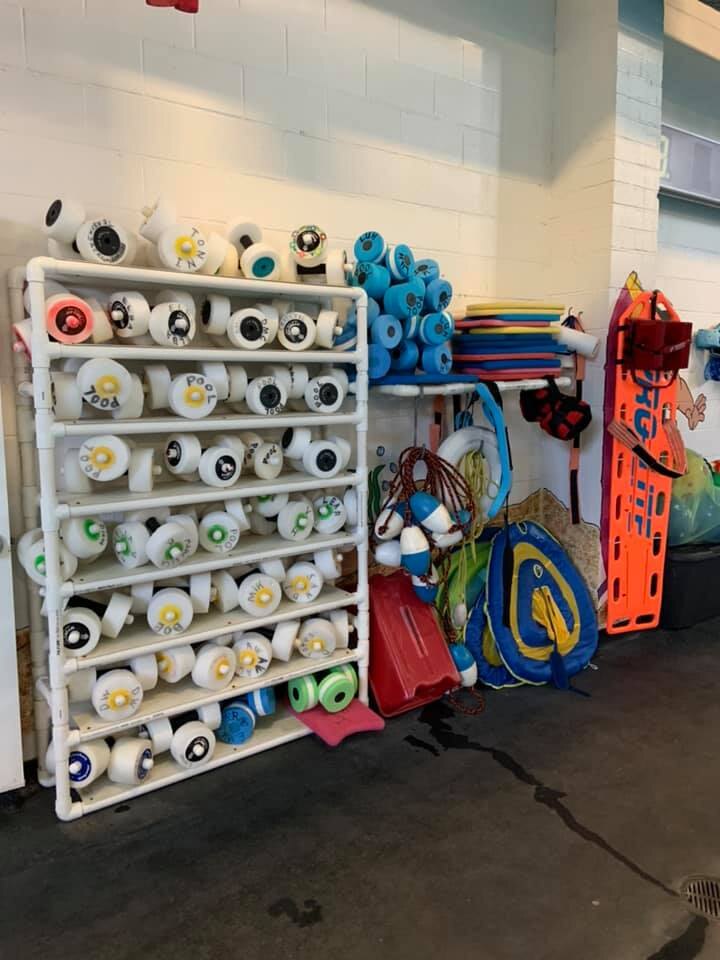 Water exercise equipment at Highland Pool